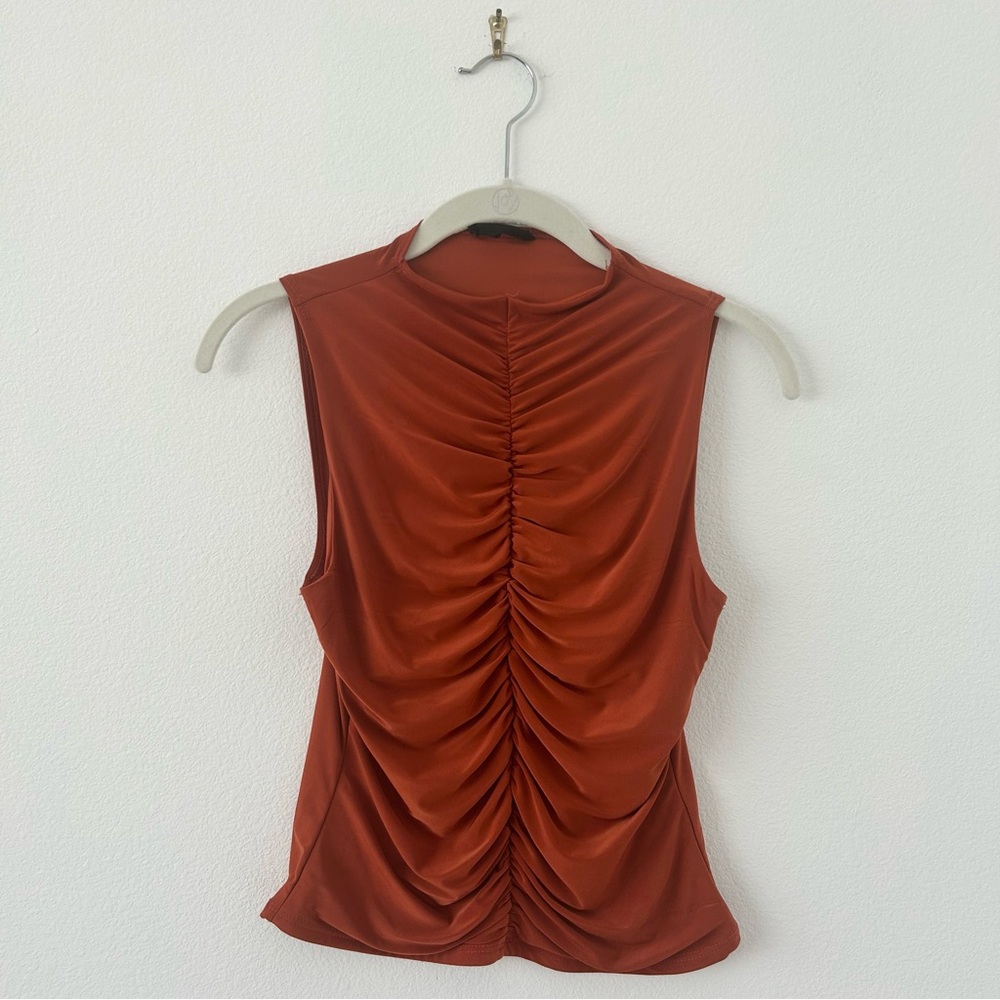 21 Saints Terracotta Ruched Tank Top